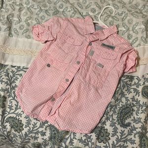 Columbia button down 4T pink gingham